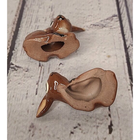 2" Vintage 1956 Hagen Renaker Spotted Fawn Figurines Baby Deer Tiny Set Of 2 - Picture 4 of 4